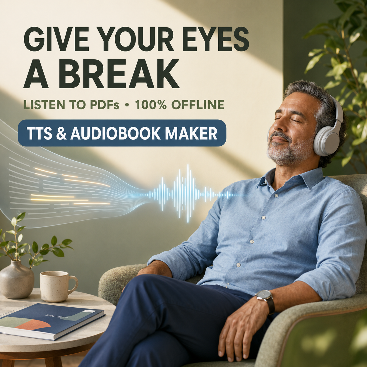 TTS app reading text aloud with voice controls