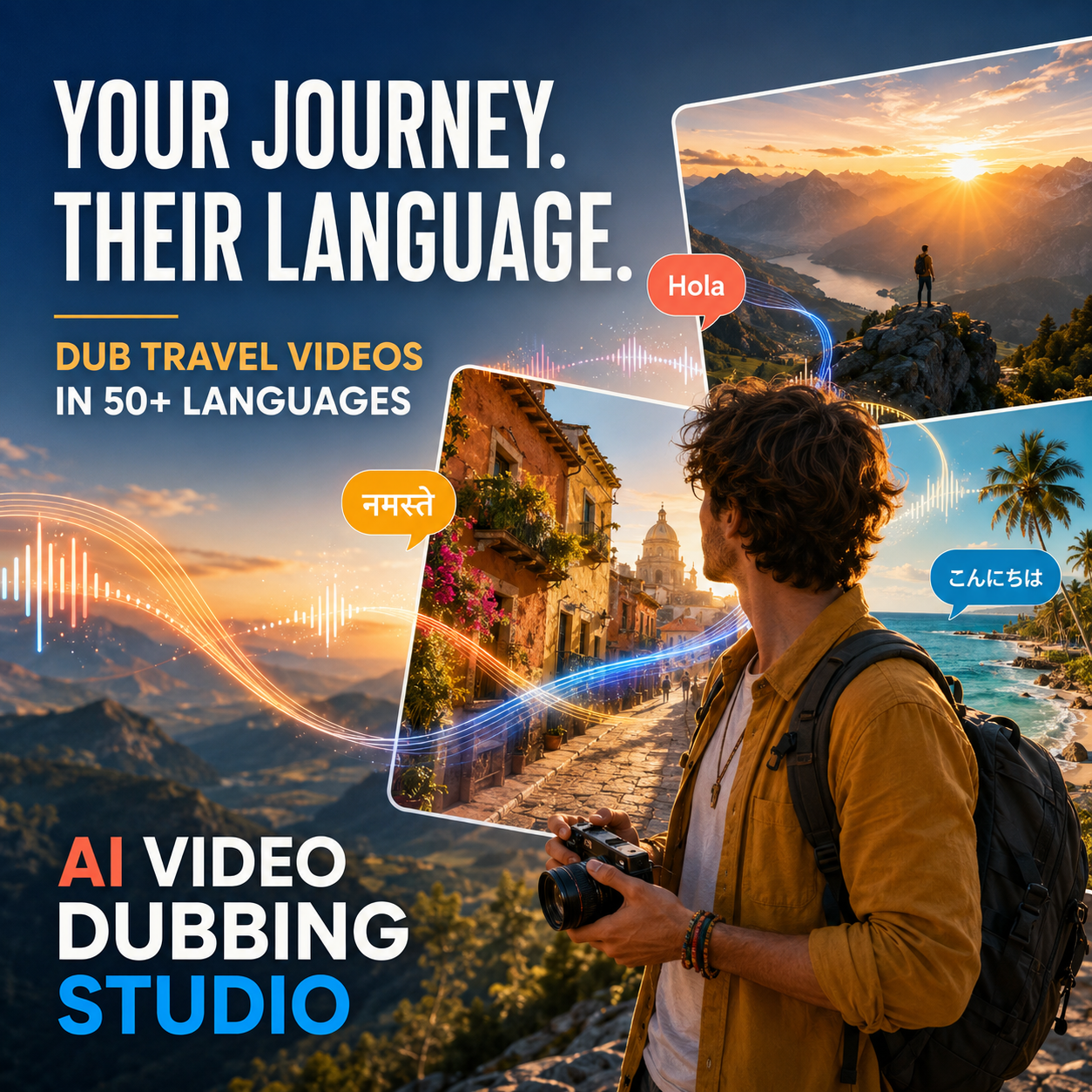 Travel video dubbing in action