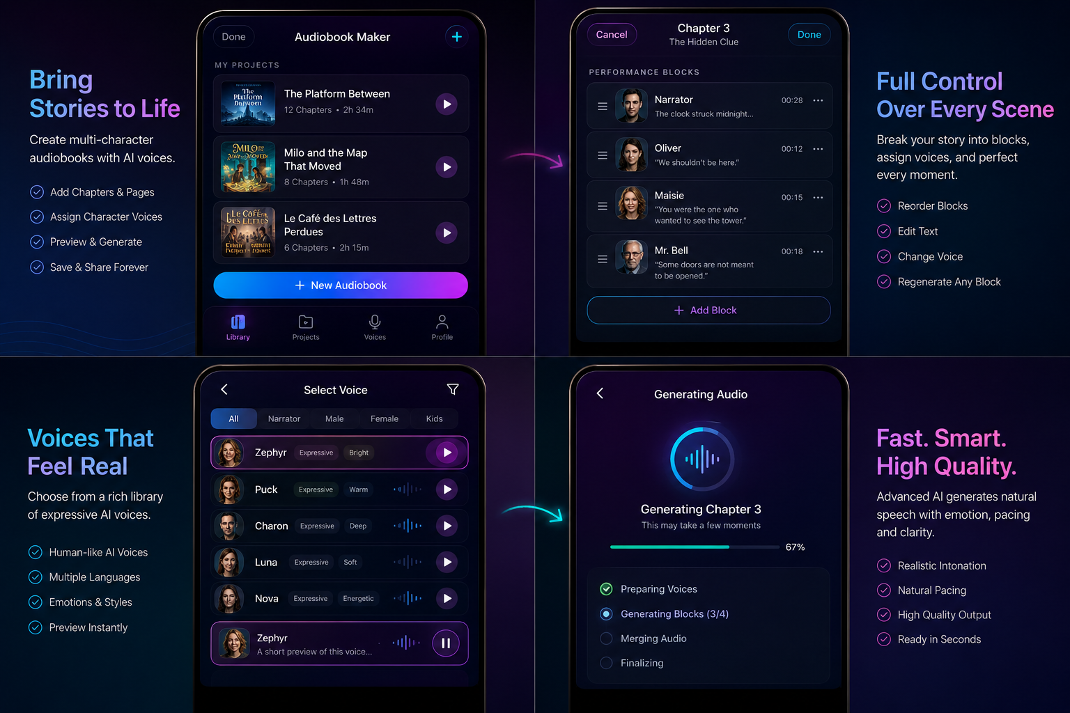 Create audiobooks on iPhone with VoiceOverMaker app