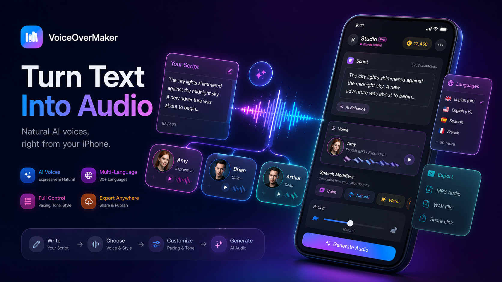 Create multi-character audiobooks with different AI voices