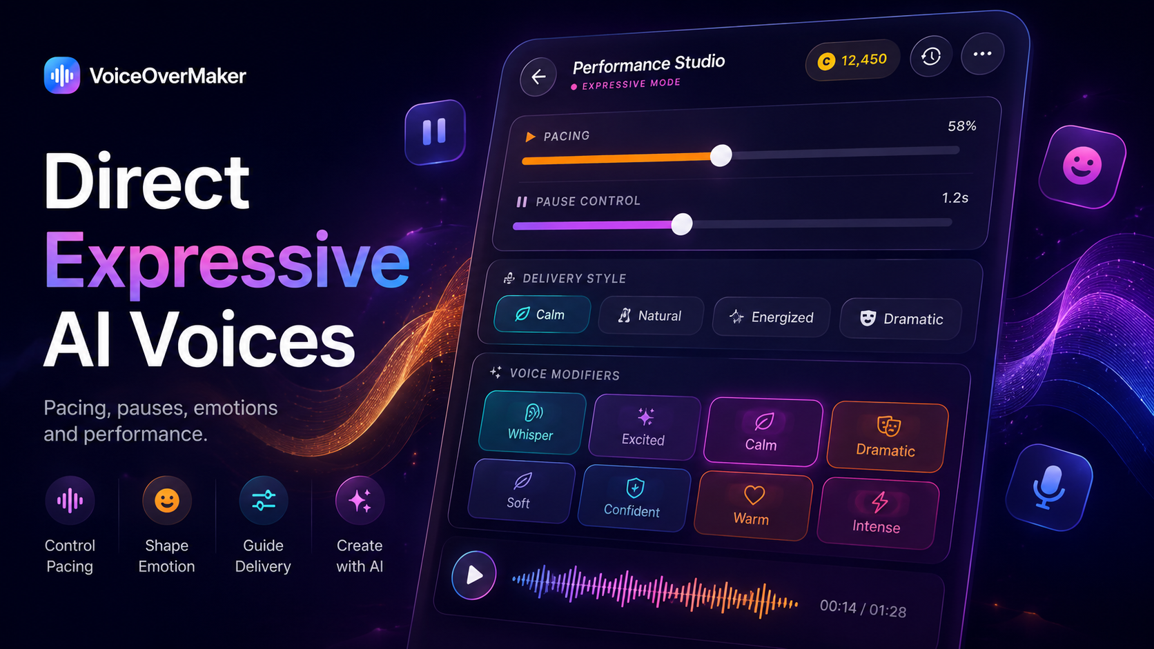 Self-published author creating an audiobook with VoiceOverMaker AI narration on iPhone