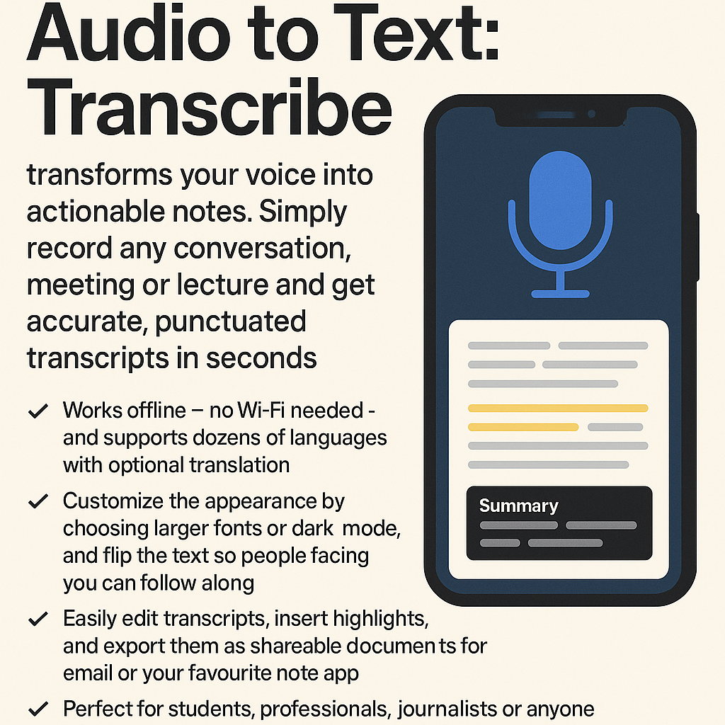 AI Transcribe App cover