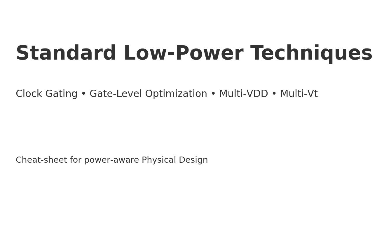 Standard low-power techniques cover