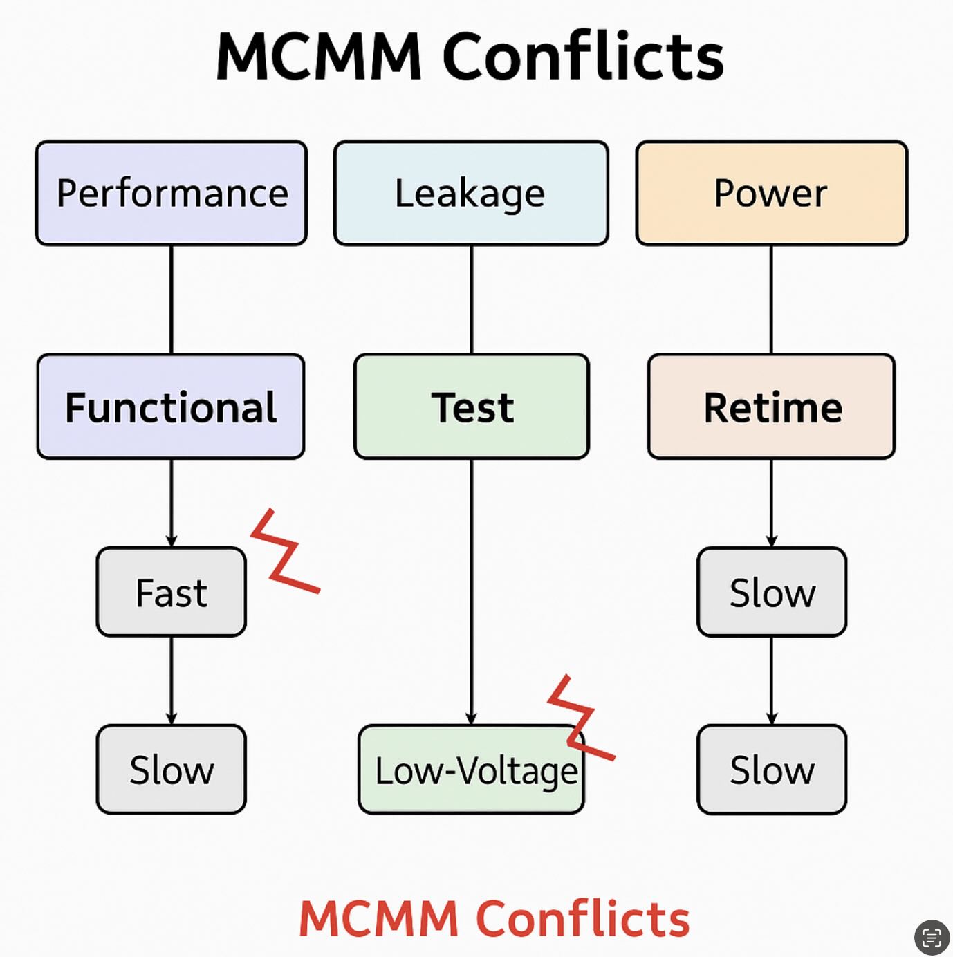 MCMM trade-offs and conflicts between corners