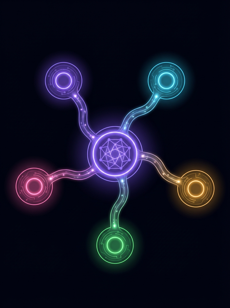 Multi-LLM routing topology visualization