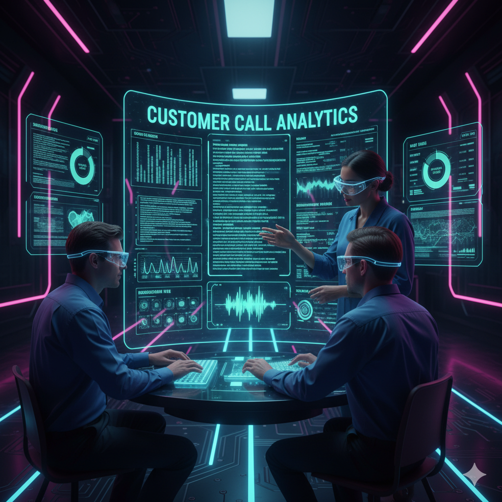 Enterprise team analysing customer call insights