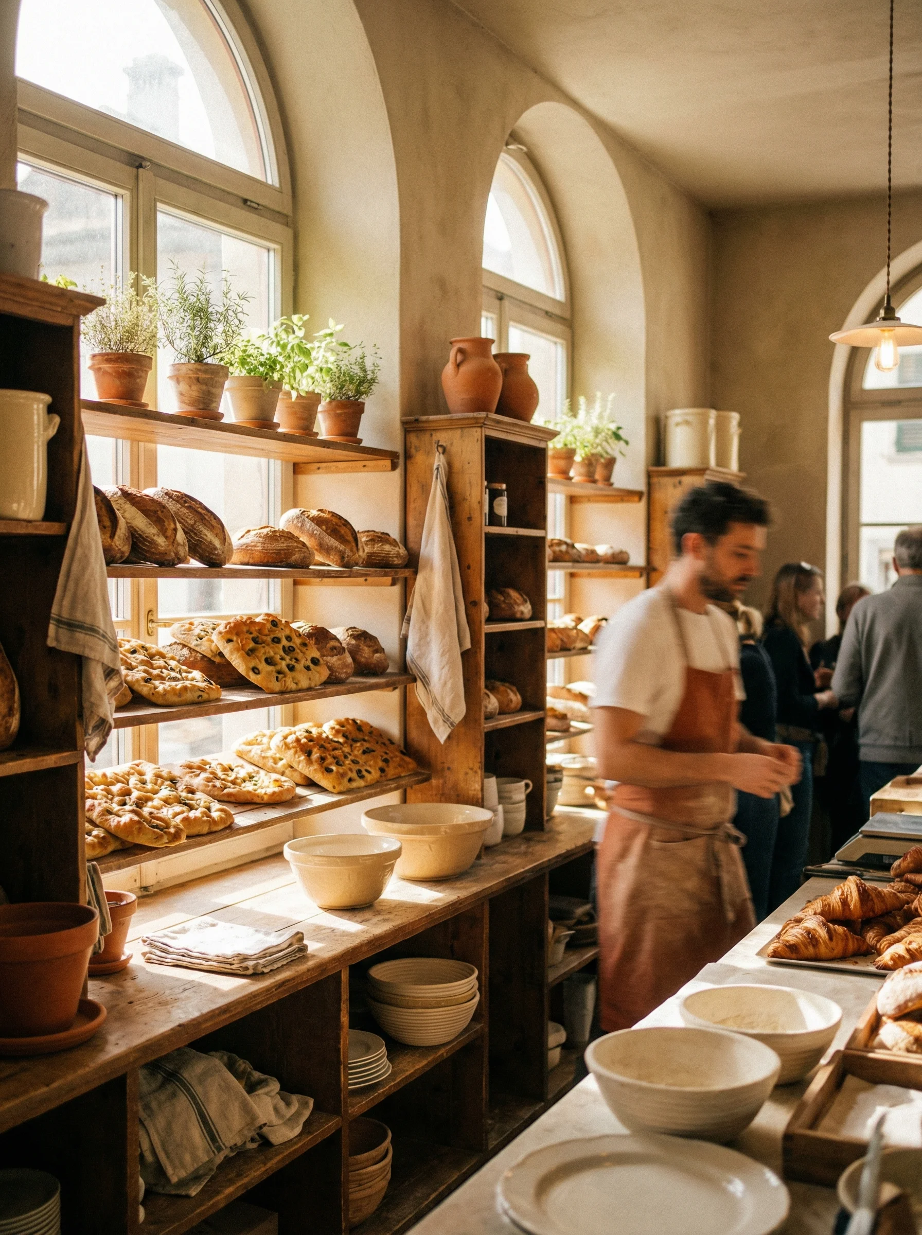 Manning's Bakery — warm artisan breads and pastries on the counter